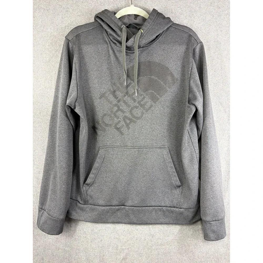 The‎ North Face Sweatshirt Mens M Gray Hoodie Logo Pocket Drawstring Pullover